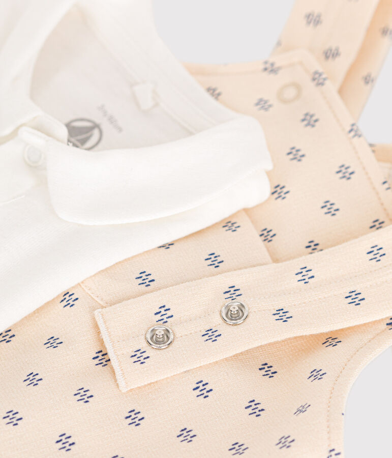 Babies' Lightweight Fleece Dungaree Set AVALANCHE white/MULTICO