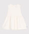 Babies' sleeveless white cotton broderie anglaise dress MARSHMALLOW white
