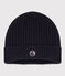 Children's polar fleece-lined knitted beanie hat SMOKING blue