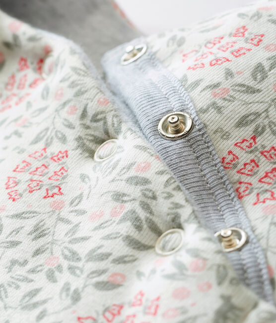 Bay girl's padded print all-in-one MARSHMALLOW white/MULTICO white