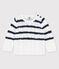 Babies' Cable Knit Jumper MARSHMALLOW white/SMOKING blue