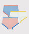Girls' Pinstriped Organic Cotton Knickers - 3-Pack variante 1
