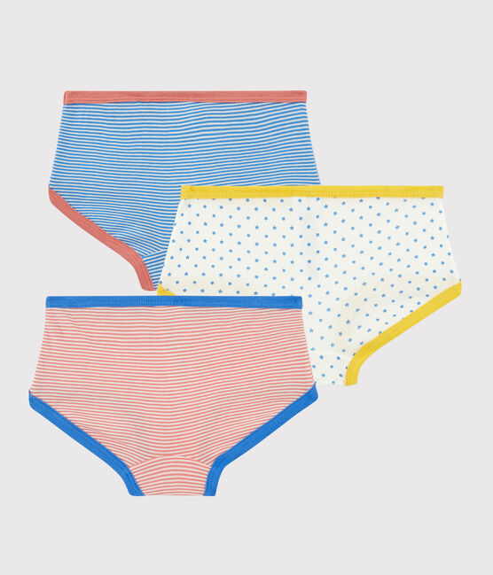 Girls' Pinstriped Organic Cotton Knickers - 3-Pack variante 1