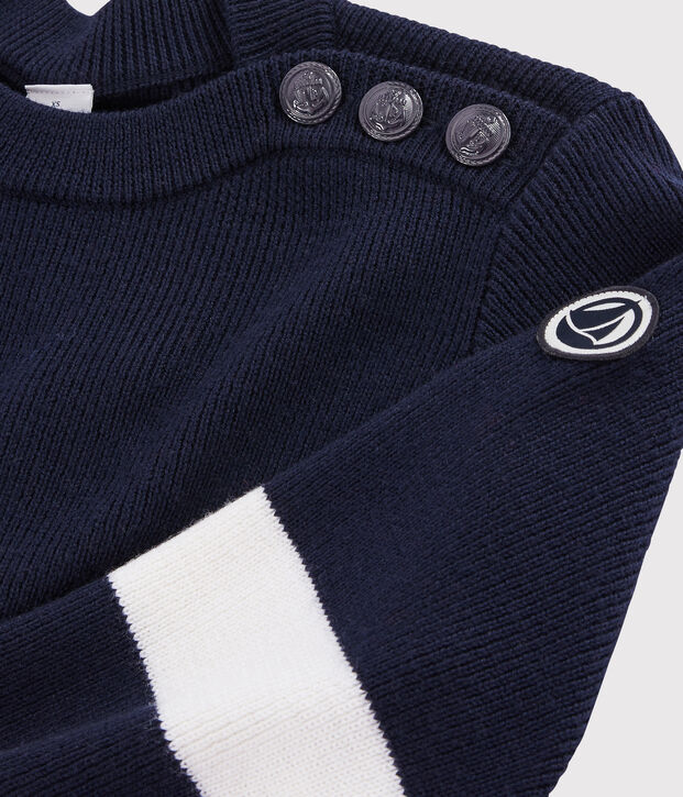 Women's Wool Breton Jumper blue/white