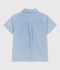 Children's short-sleeved cotton shirt blue