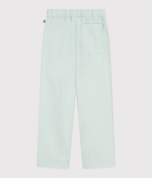 Children's cotton and linen trousers green