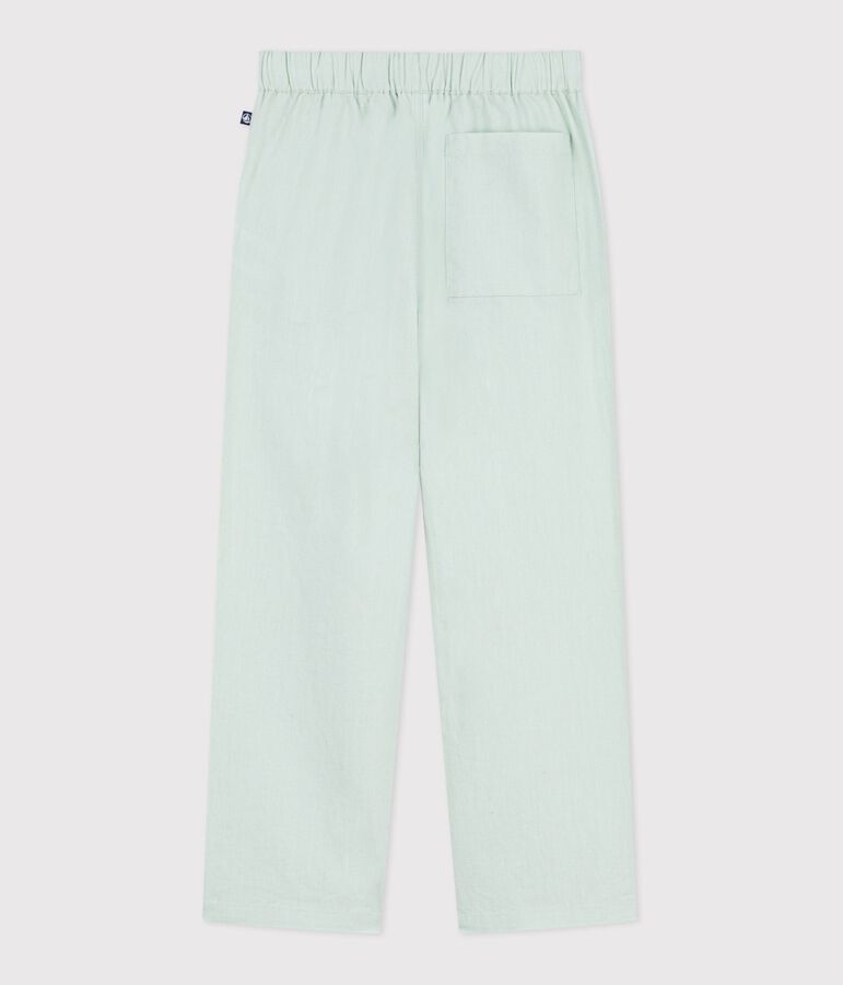 Children's cotton and linen trousers SPRAY blue