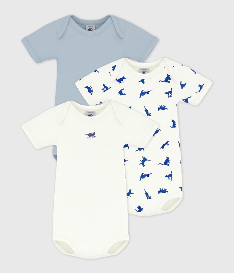 Pack of babies' short-sleeved cat print cotton bodies variante 1