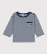 Babies' Stripy Slub Jersey Long-Sleeved T-Shirt