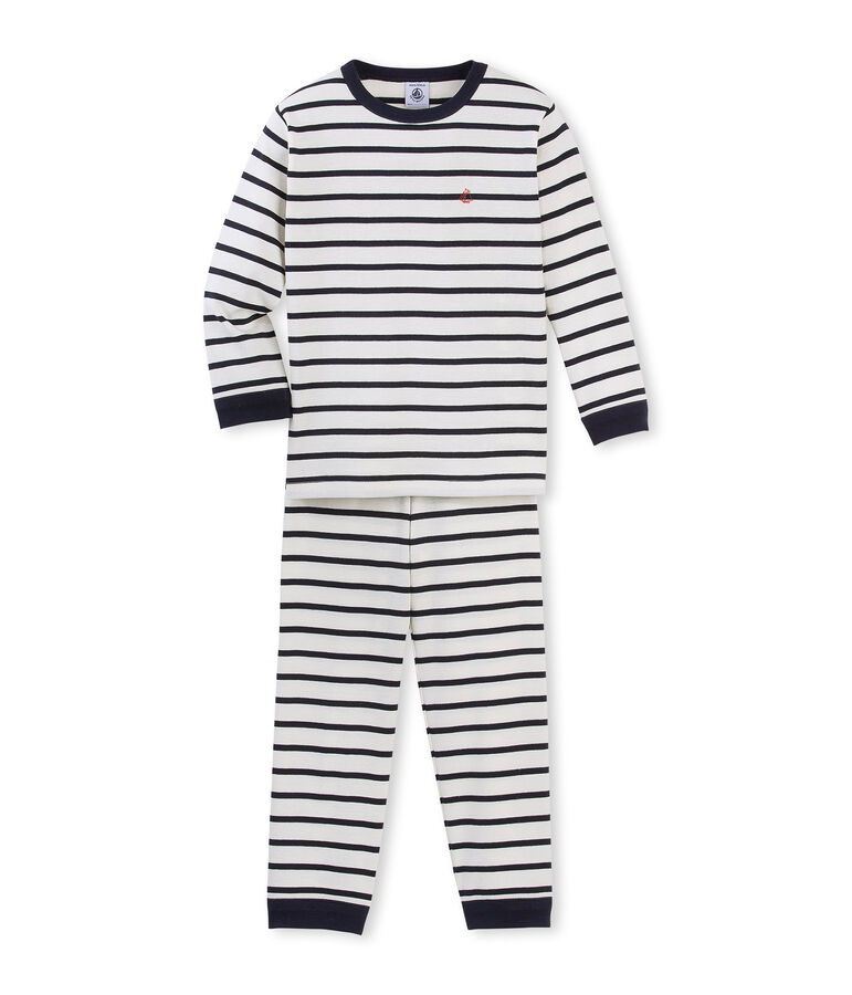 Boys' striped pyjamas white/blue