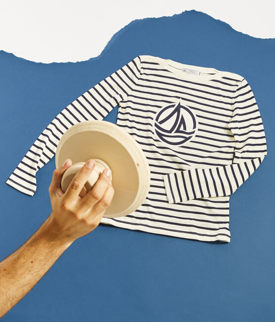 Women's Sailor T-Shirt COQUILLE beige/SMOKING blue