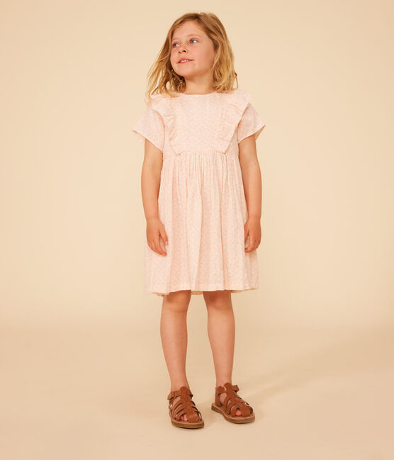 Girl's Short-sleeved Printed Cotton Gauze Dress AVALANCHE /PANTY