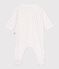 Babies' small heart pattern cotton pyjama suit MARSHMALLOW white/TERKUIT red