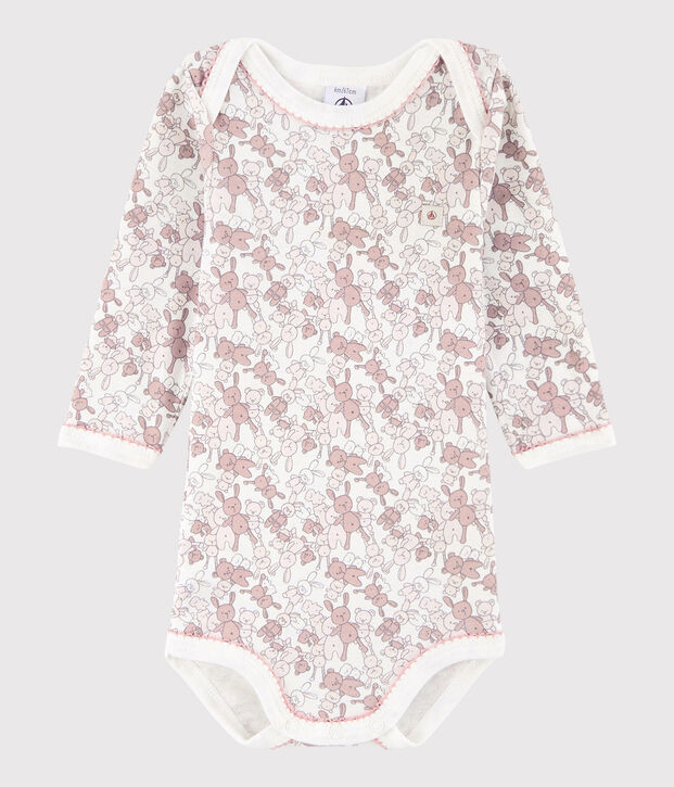 Baby Girls' Long-Sleeved Bodysuit pink/white