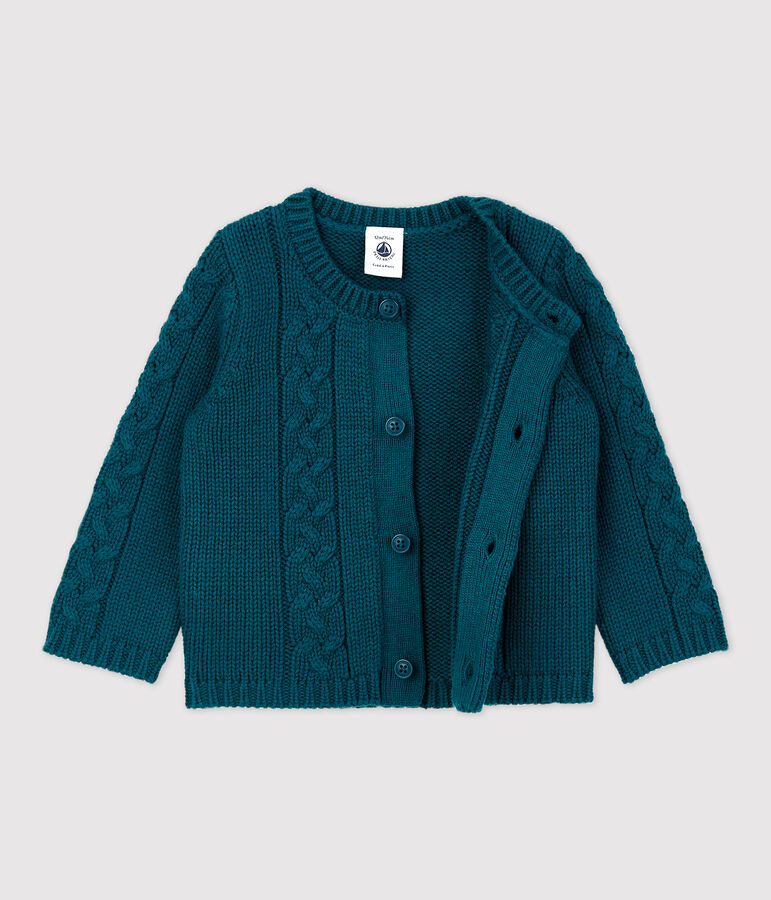 Babies' Wool/Cotton Cardigan green