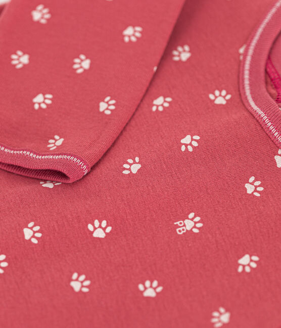 Babies' long-sleeved cotton pyjamas PAPI pink/PANACOTTA beige