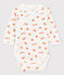 Baby Girls' Squirrel Patterned Long-Sleeved Wrapover Bodysuit MARSHMALLOW white/MULTICO white