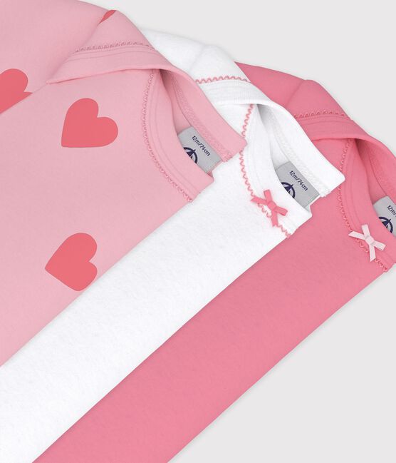 Pack of babies' short-sleeved heart print cotton bodies variante 1