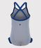 Girls' Iconic One-Piece Swimsuit MEDIEVAL blue/MARSHMALLOW white