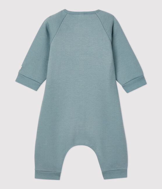 Babies' Organic Cotton Fleece Jumpsuit SEDUMBLUE grey