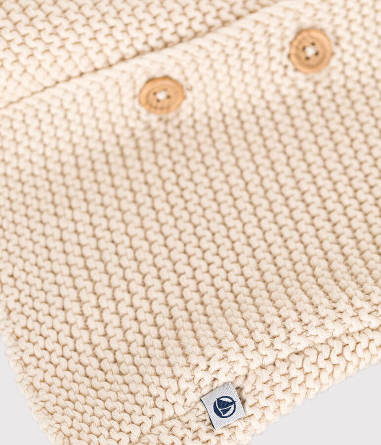 Babies' Moss Stitch Knit Cardigan Ecru