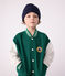 Children's varsity-style jacket in plain cotton EVERGREEN green/MILK