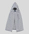 Babies' Striped Terry Bath Cape LAIT white/MEDIEVAL blue