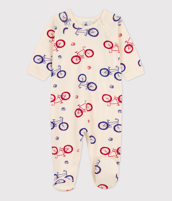 Babies' Bike Themed Cotton Sleepsuit AVALANCHE white/MULTICO