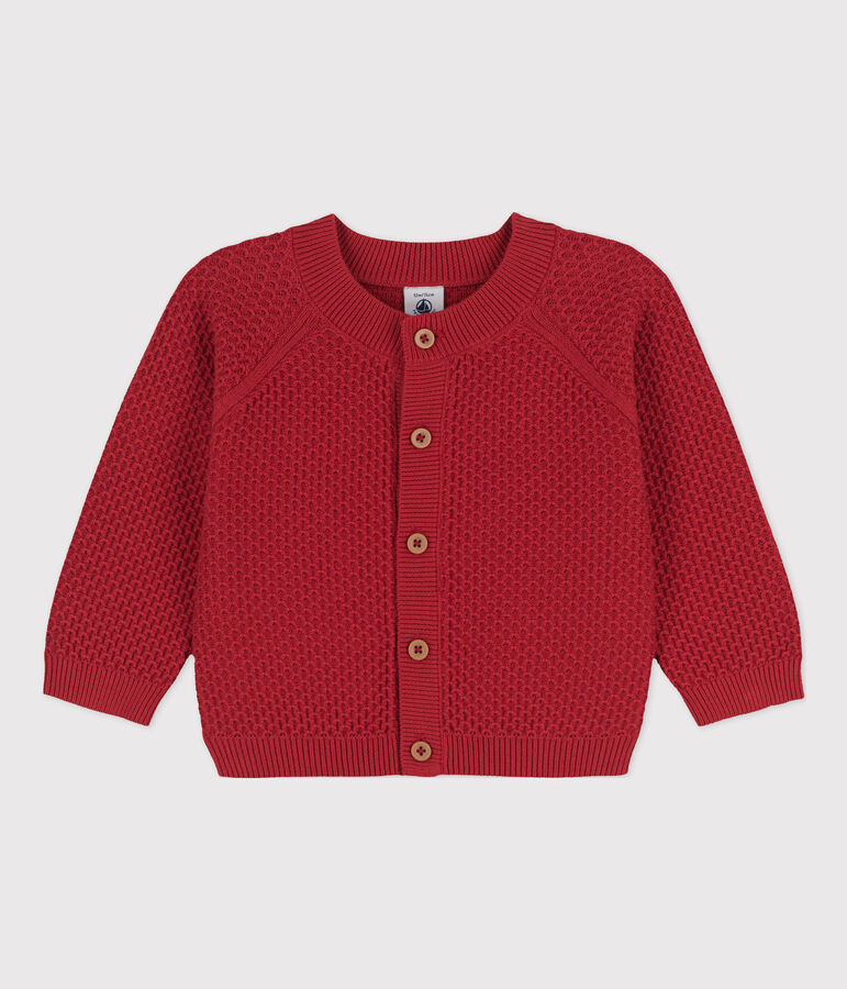 Babies' Cotton Knit Cardigan red