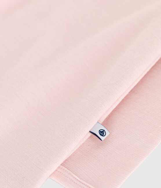Babies' Long Cotton/Wool Bodysuit SALINE pink