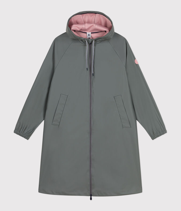 Women's long raincoat in two colours green