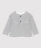 Babies' Fleece Cardigan MARSHMALLOW white/SMOKING blue