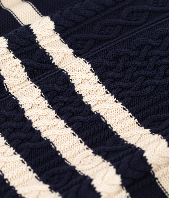 Women's Stripy Cotton Irish Pullover SMOKING blue/AVALANCHE