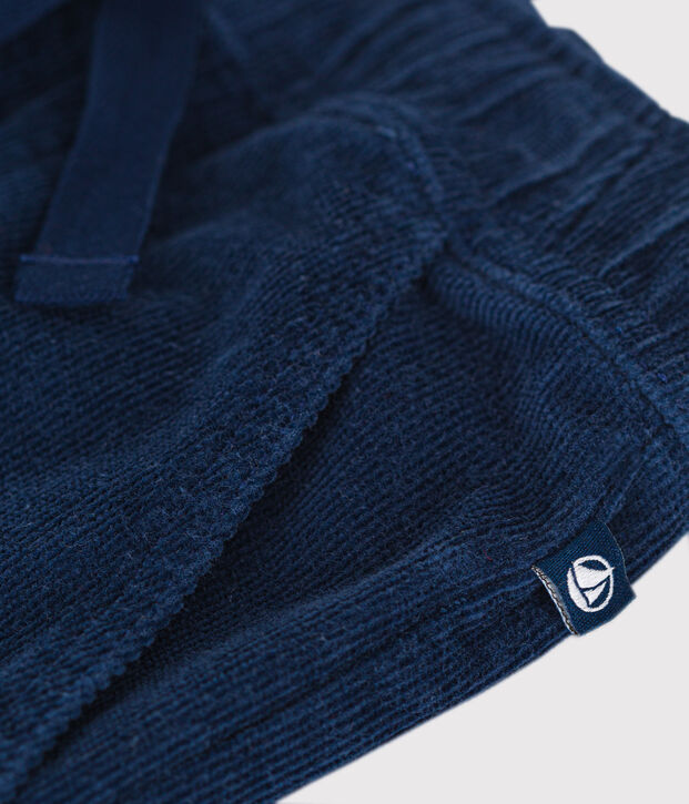 Boys' straight-fit corduroy trousers blue