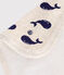 Whale print cotton and terry baby wipes MONTELIMAR beige/MEDIEVAL blue