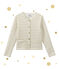 Girl's dual fabric cardigan MARSHMALLOW white/DORE yellow