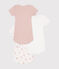 Babies' short-sleeved flower-patterned cotton bodysuits - 3-pack variante 1