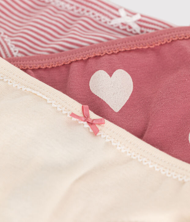 Children's cotton heart pattern knickers - 3-Pack multicolor