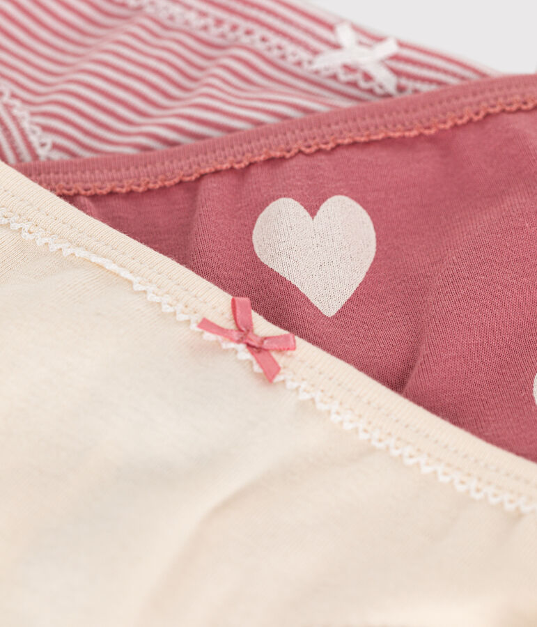 Children's cotton heart pattern knickers - 3-Pack multicolor