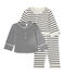 Baby reversible 3-piece set COQUILLE beige/SMOKING blue