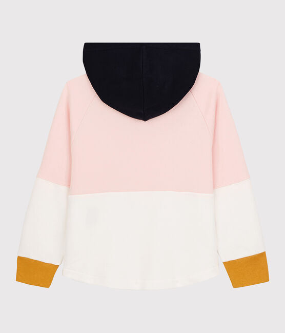 Girls' Fleece Hoodie MINOIS pink/MARSHMALLOW white