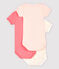 Baby Girls' Pink Short-Sleeved Organic Cotton Bodysuits - 3-Pack variante 1