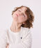 Children's long-sleeved rib knit unisex t-shirt MARSHMALLOW white