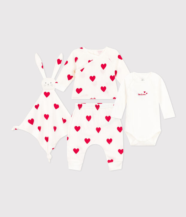 Newborn Baby Heart Patterned Gift Set multicolor