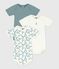 Pack of babies' short-sleeved Eiffel Tower print cotton bodies variante 1