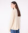 Women's plain cable-knit wool and cotton jumper AVALANCHE Ecru