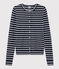 Women's iconic cardigan SMOKING blue/MARSHMALLOW white