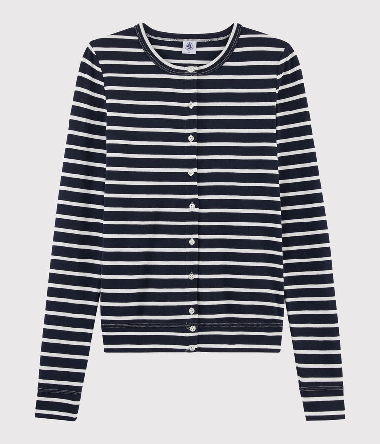 Women's iconic cardigan blue/white