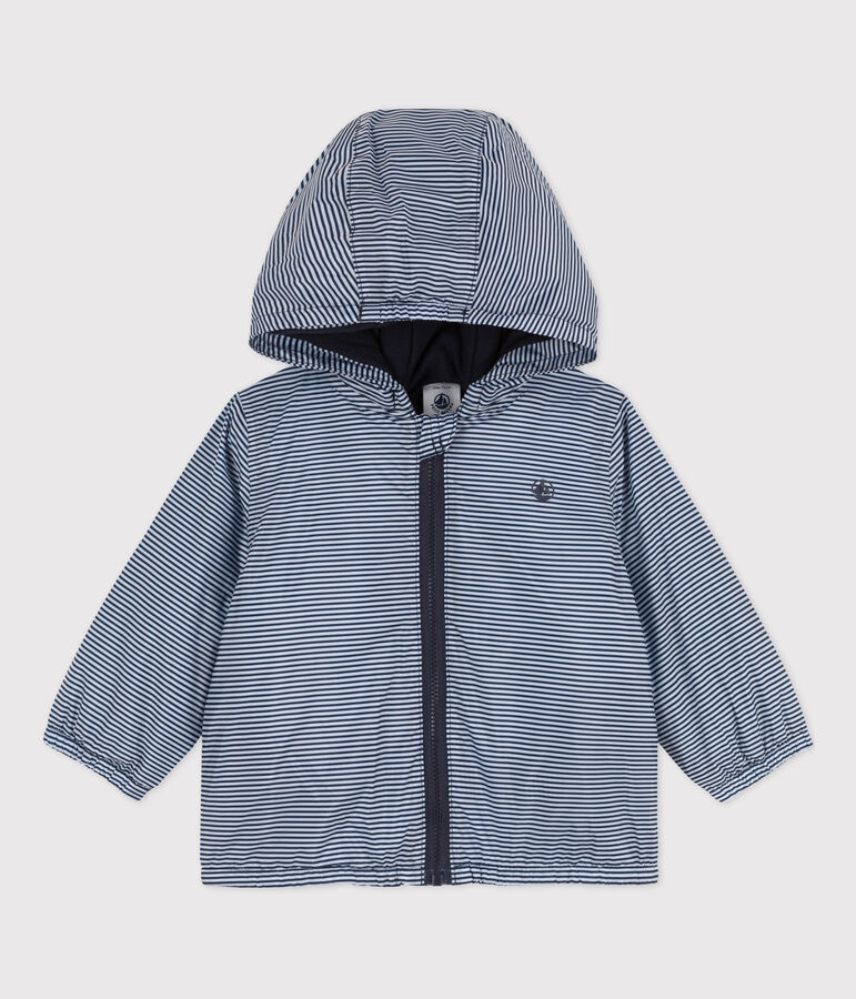 Babies' Warm Windbreaker SMOKING blue/MARSHMALLOW white