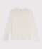 Women's long-sleeved cotton T-shirt with cocotte stitch detailing MONTELIMAR CHINE